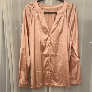 LuLaRoe LUXE - Celeste Pink Long Sleeve Blouse Relaxed Fit